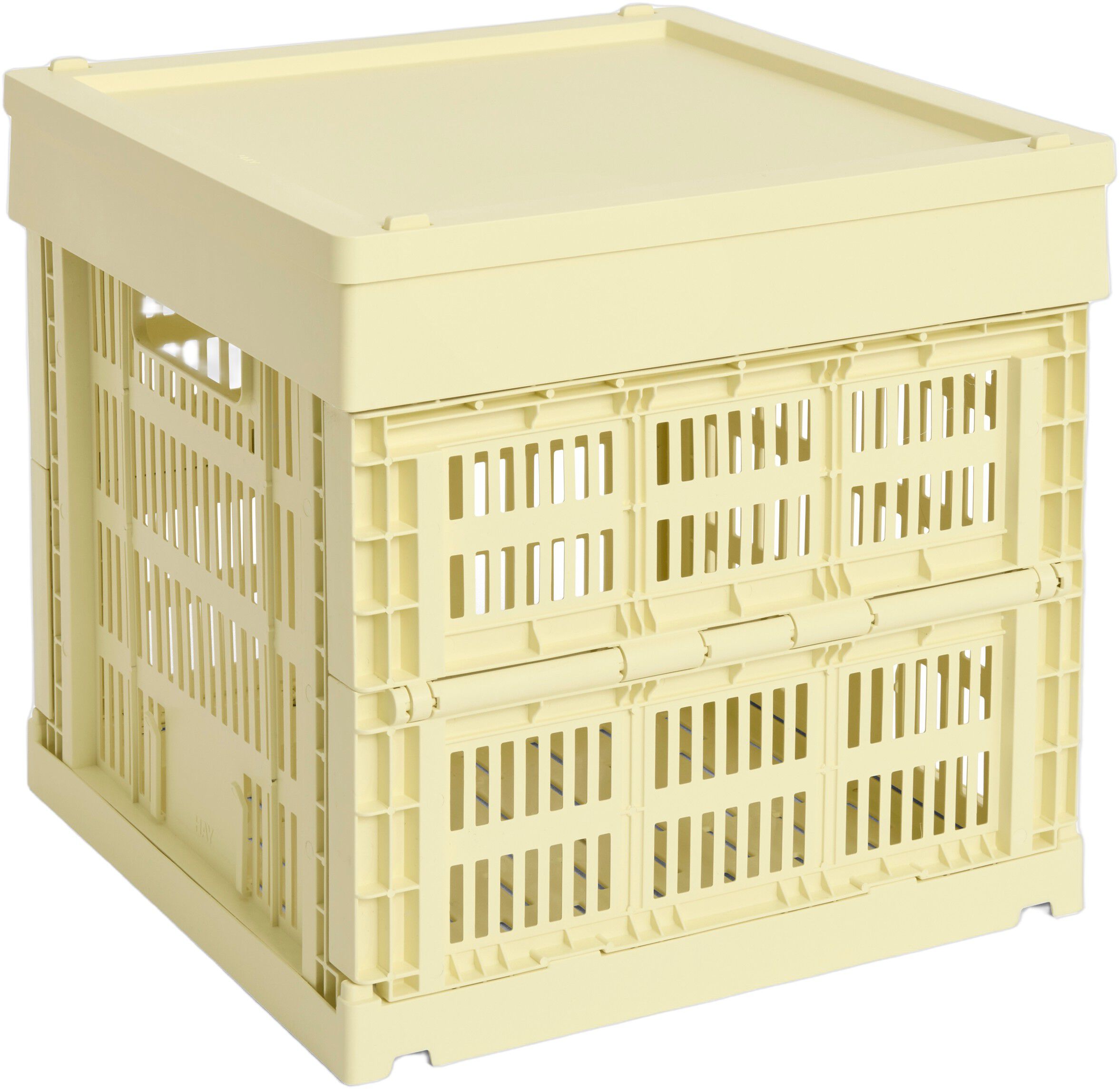 HAY Colour Crate Lid Plastic-Medium Square / Cube-Light yellow