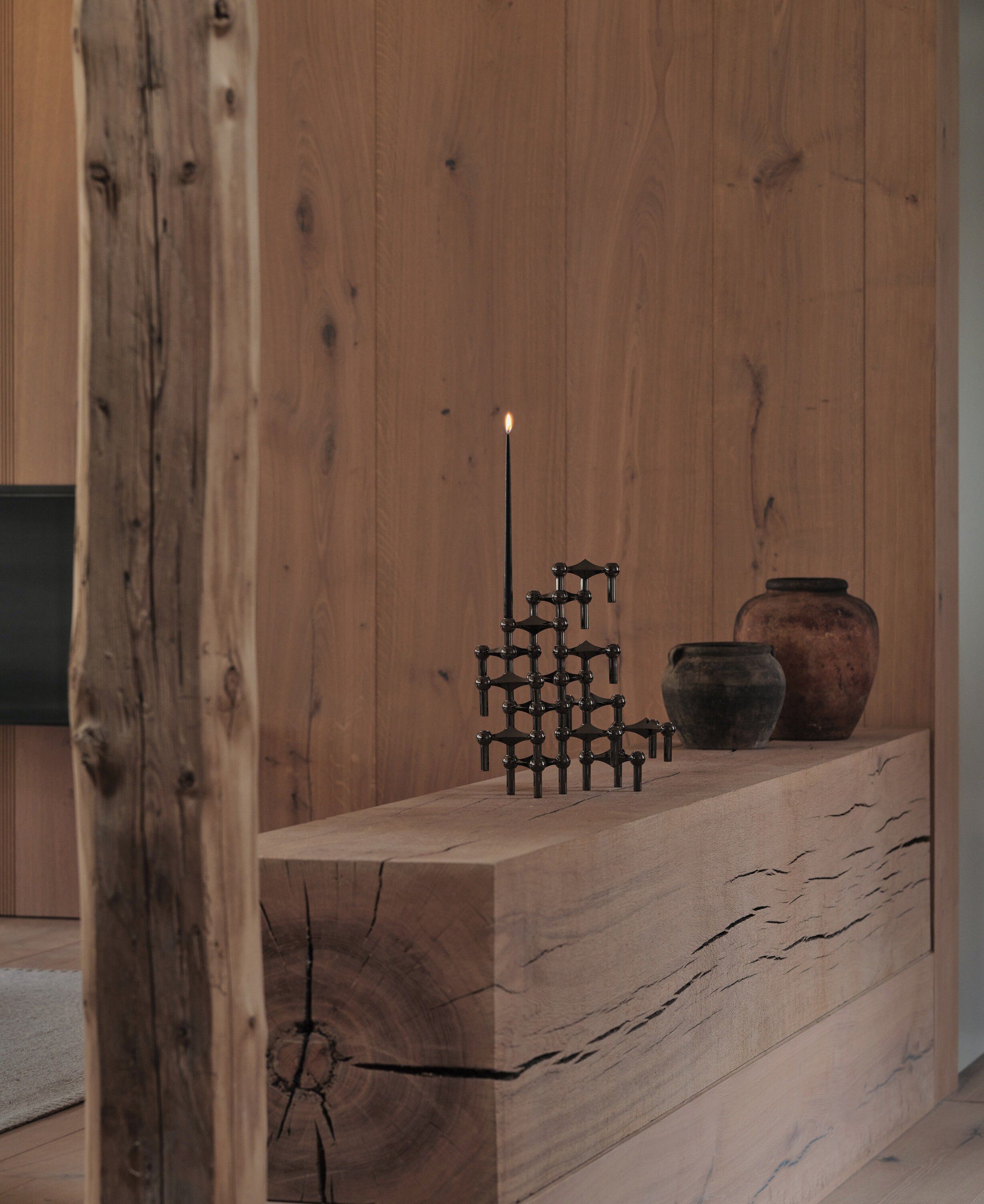 STOFF Nagel&reg; 3-pak lysestage sort krom