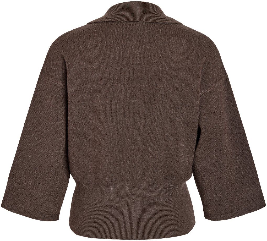 Nmshyla 3/4 Sleeve Knit Polo Cardigan