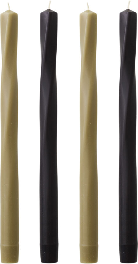 Twist Tapered Candle, H30, Neutral,