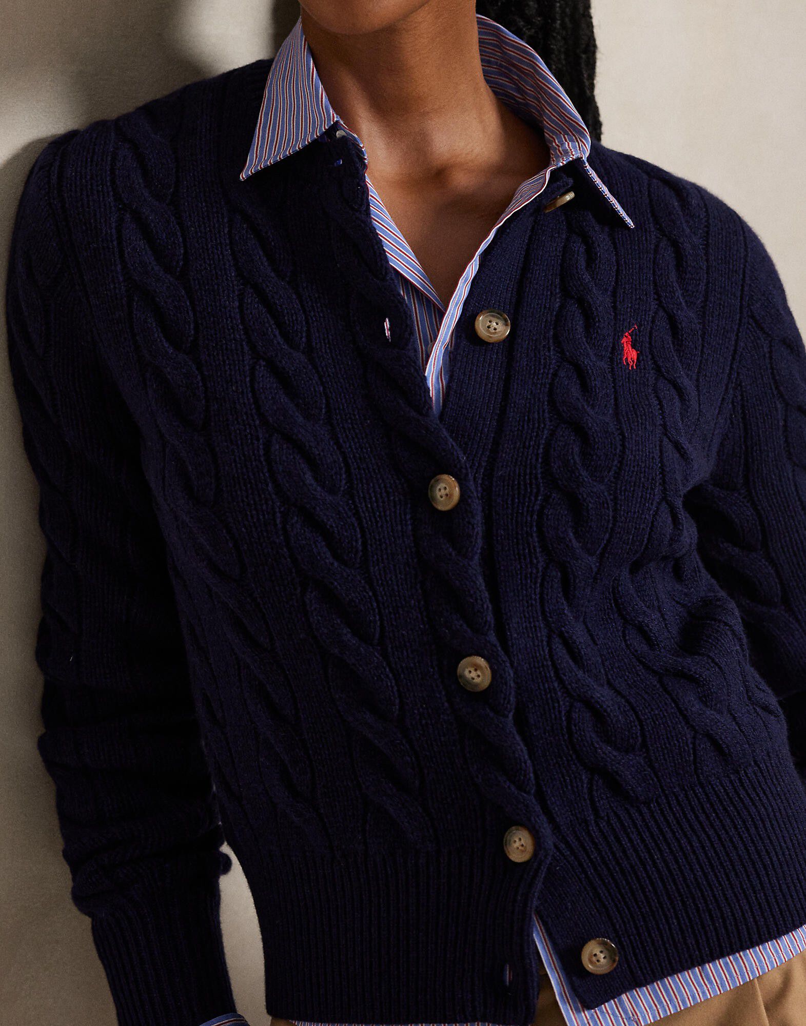 Cable-Knit Wool-Cashmere Cardigan