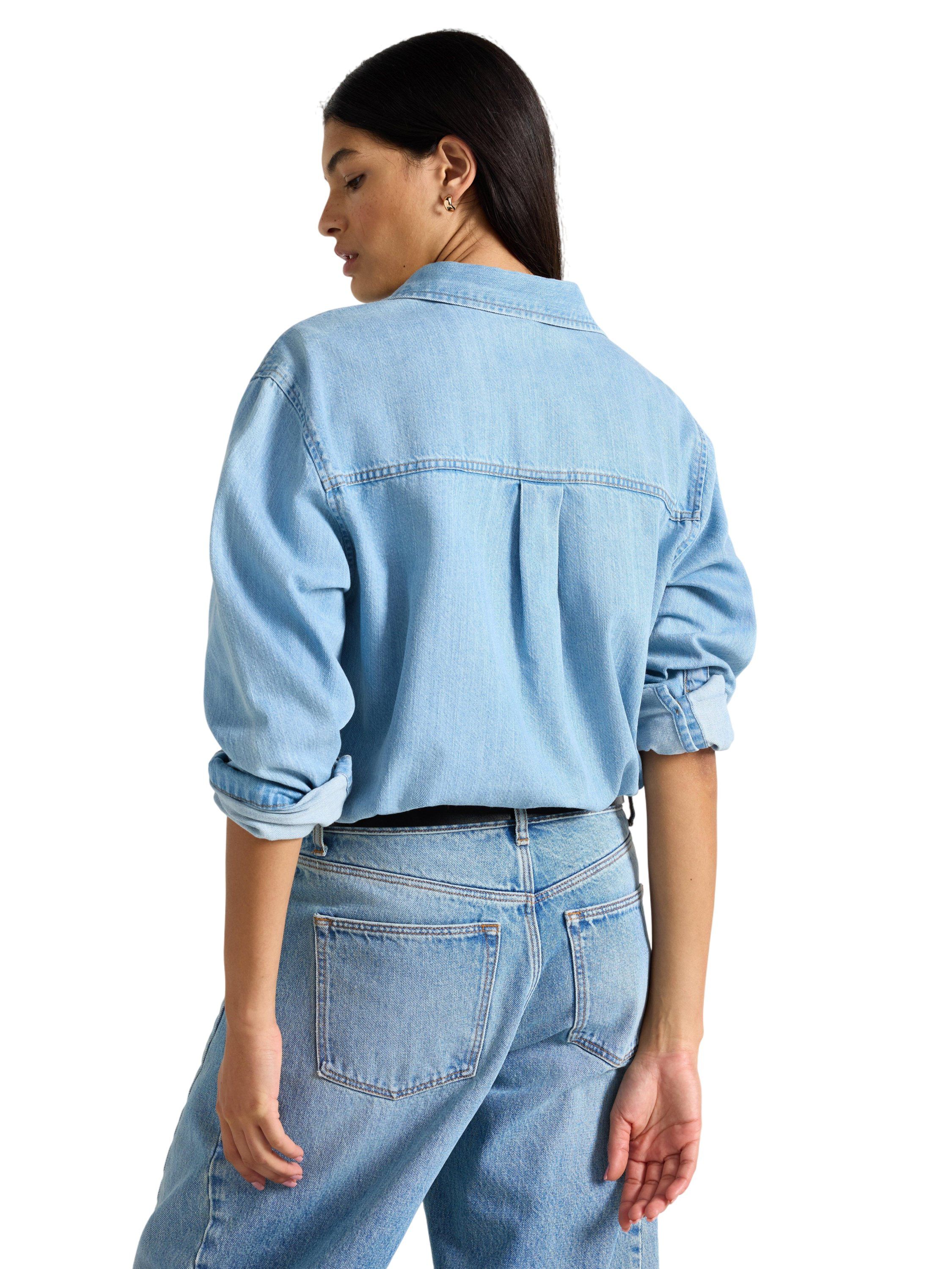 Klassisk denimskjorte med lange erm