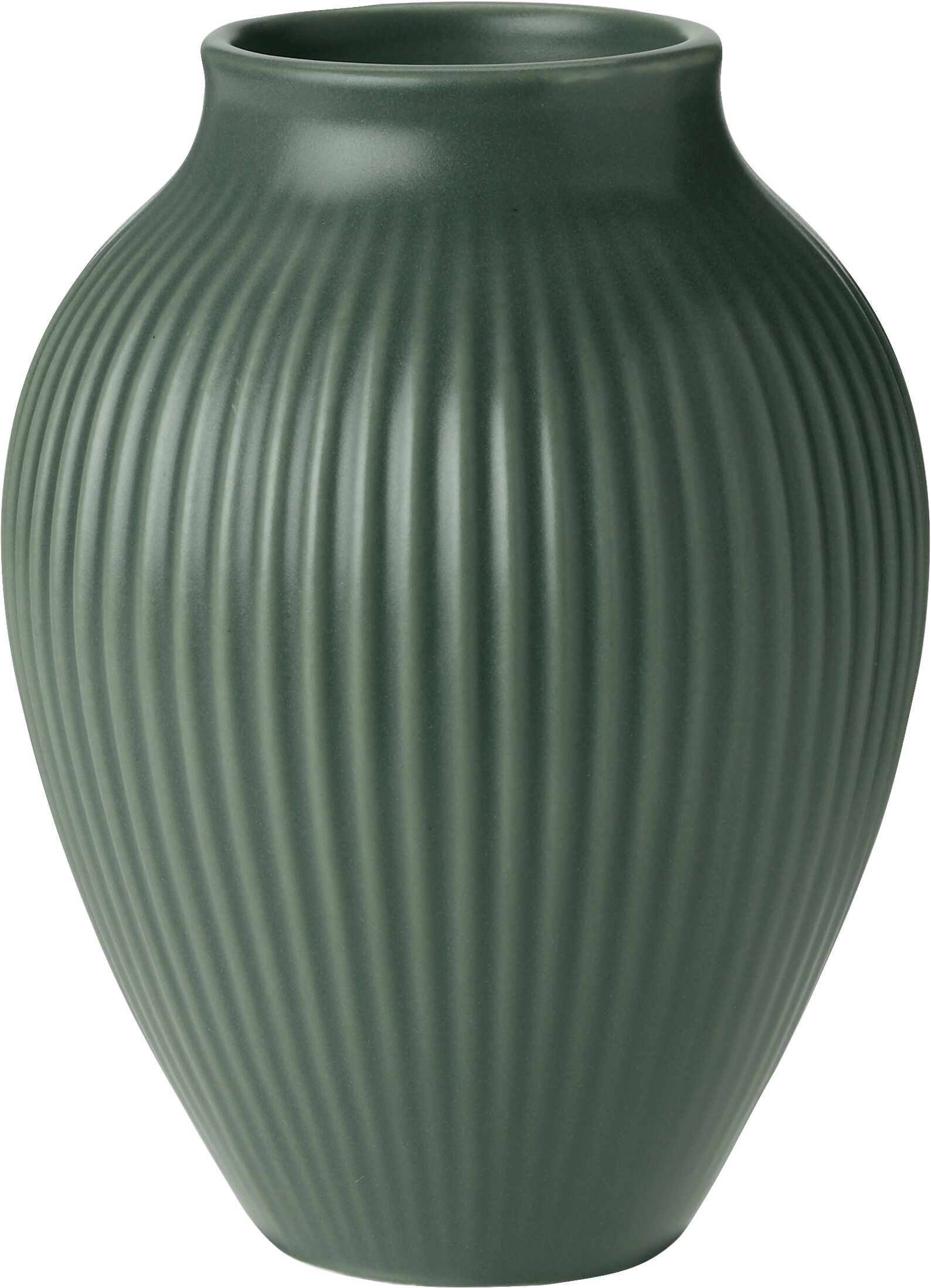Knabstrup vase H 12. 5 cm ripple mat celadon green