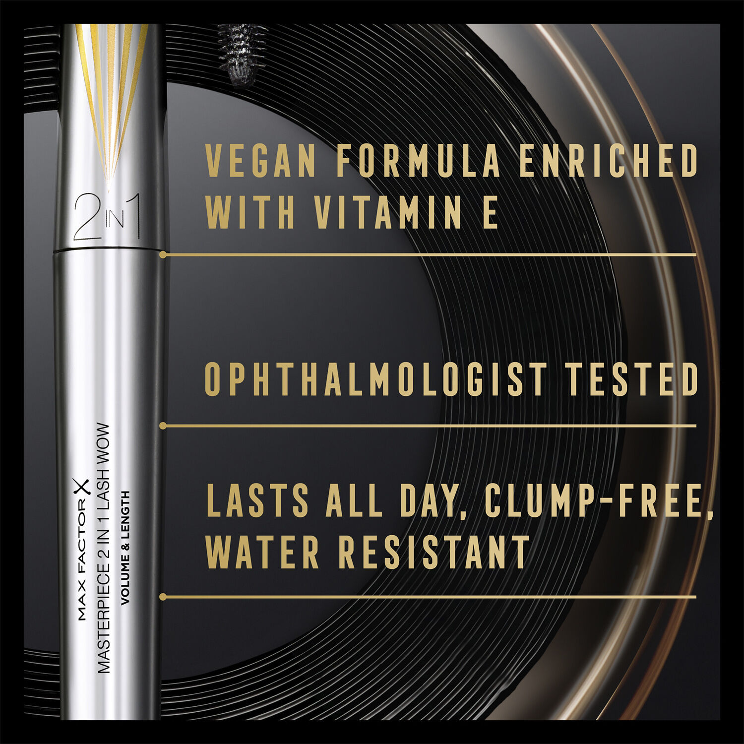 Max Factor Masterpiece 2 In 1 Lash Wow Mascara, 001 Black, 7ml