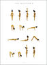 Yoga Prints - Sun Salutation A Women Golden