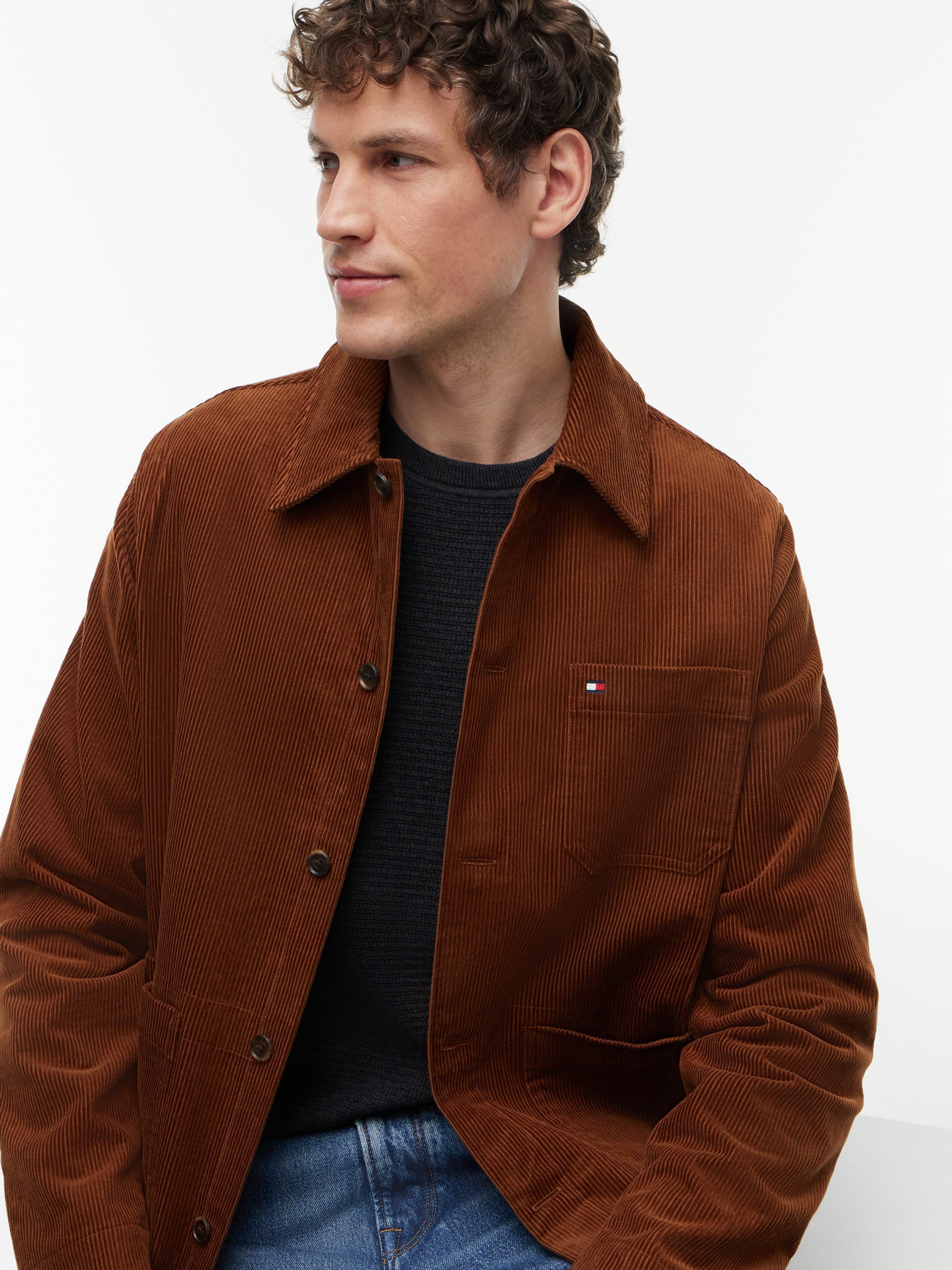 Relaxed Fit Corduroy Chore Shirt Jacket
