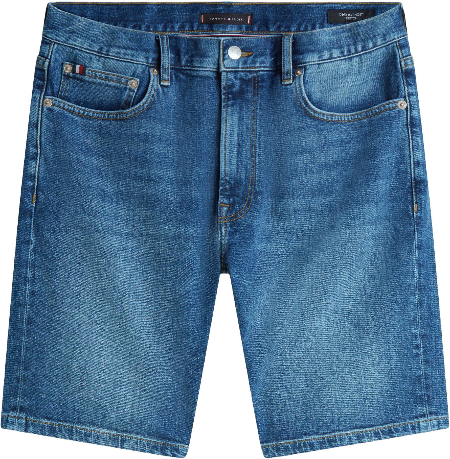 Denton Faded Straight Leg Denim Shorts