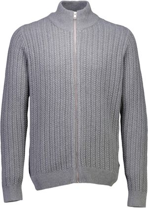 Recycle cabel knit zip cardiga