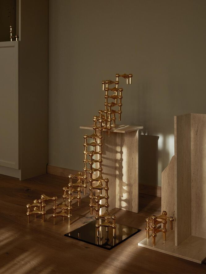 STOFF Nagel® 3-pak lysestage messing