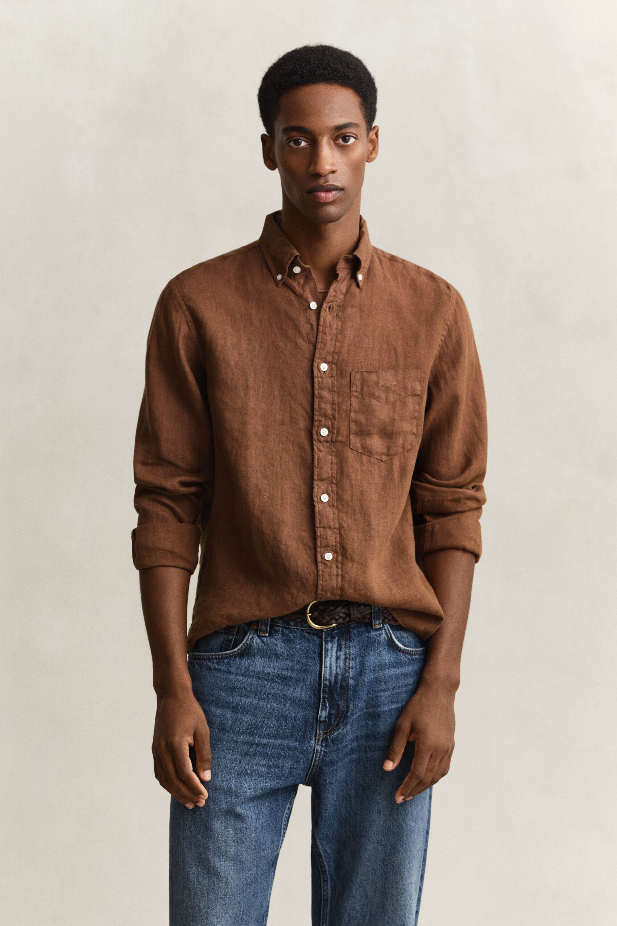 REG GMNT DYED LINEN SHIRT