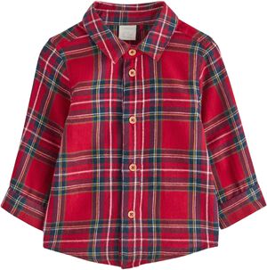 Blød, ternet skjorte med lange ærme