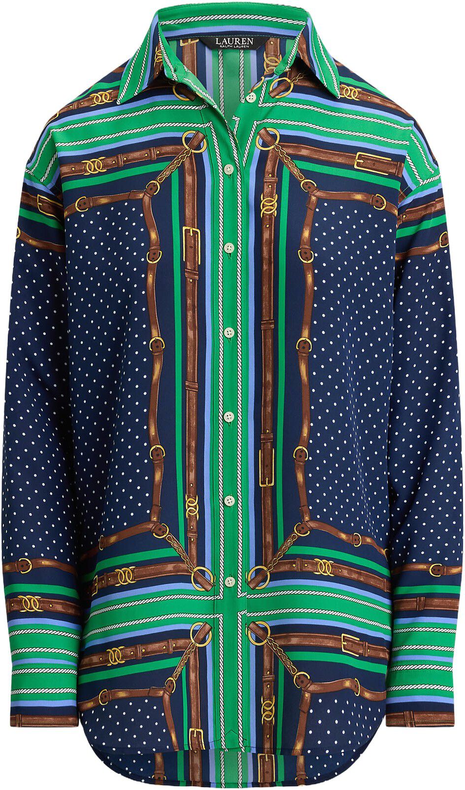 Relaxed Fit Belting & Polka-Dot Shirt