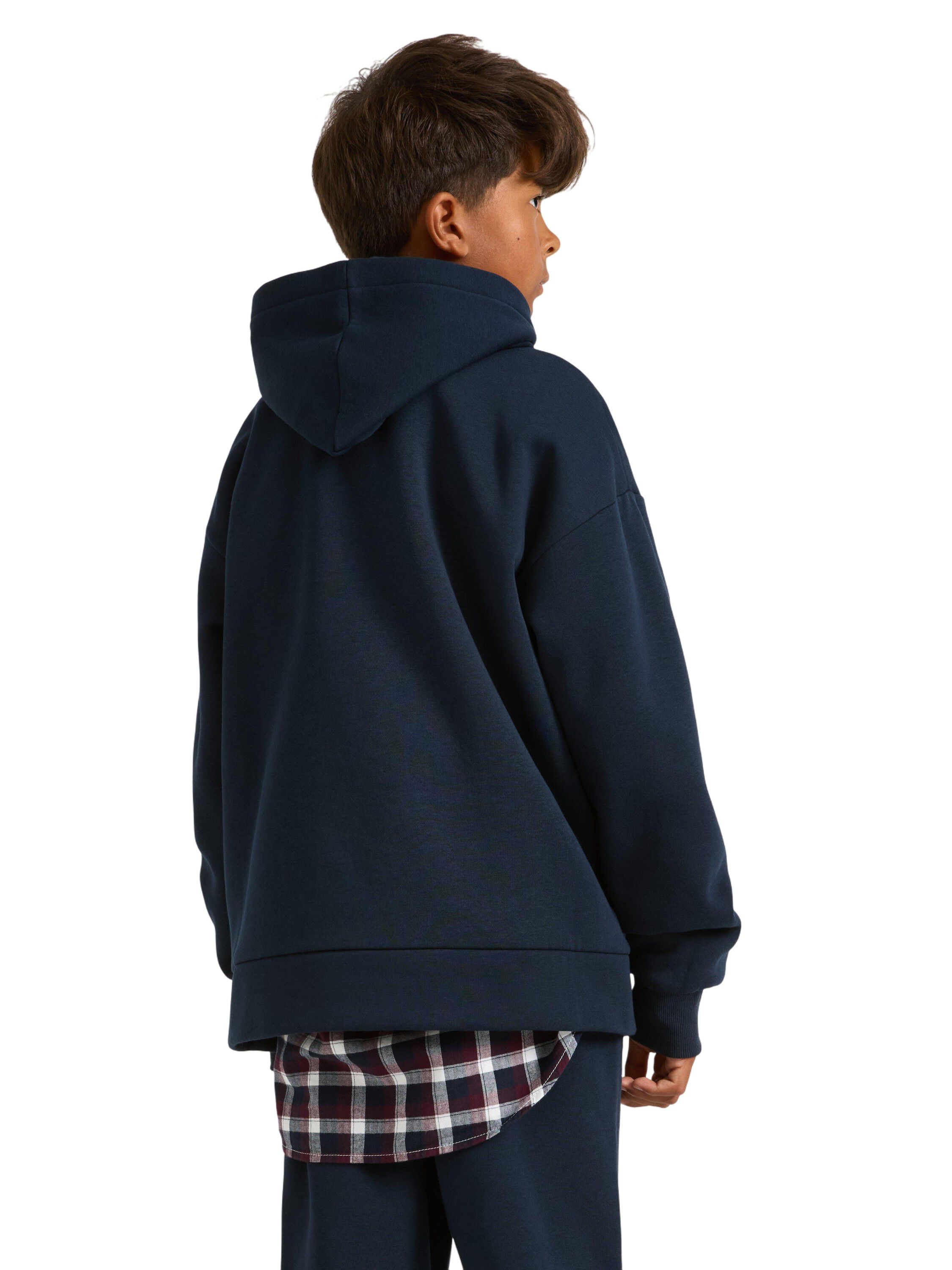 Bl&oslash;d hoodie med b&oslash;rstet inderside o