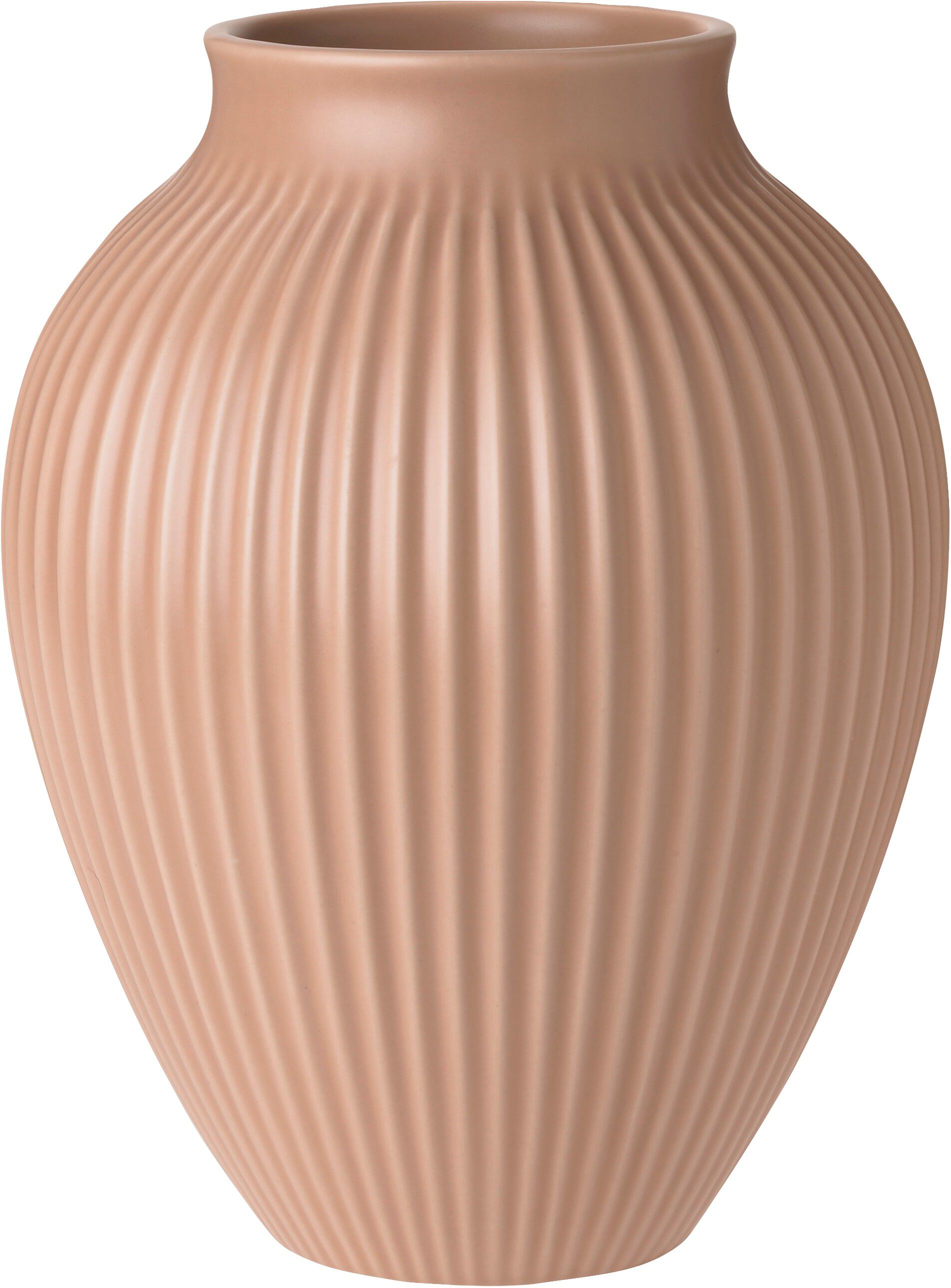 Knabstrup vase H 20 cm ripple mat dusty rose