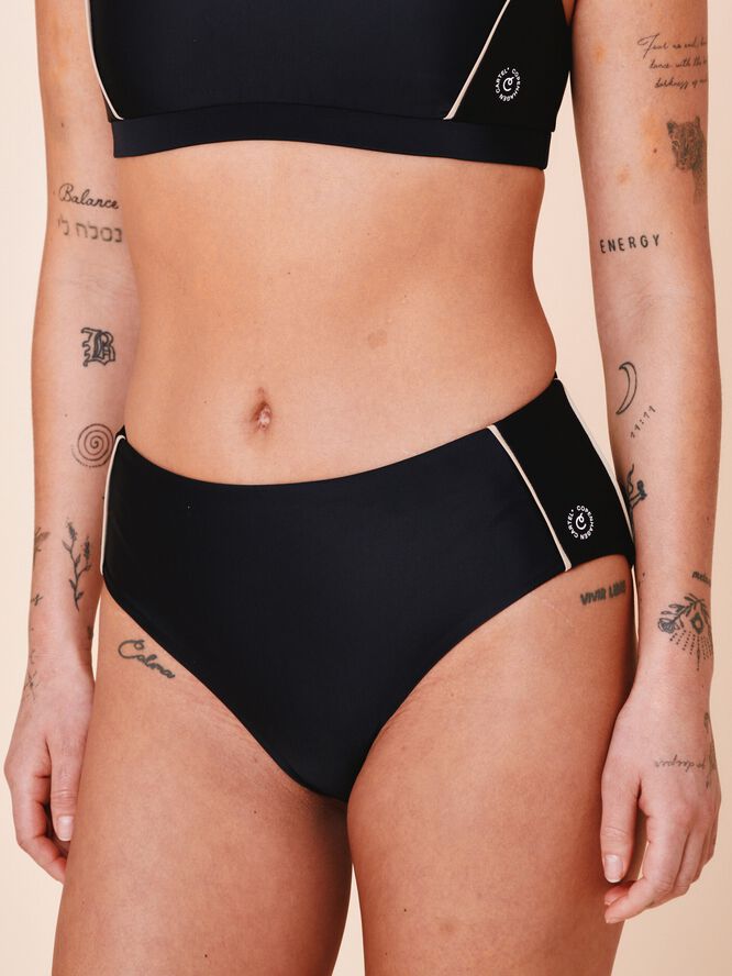 Ubud Colorblock high-waisted bikini bottom - Nero