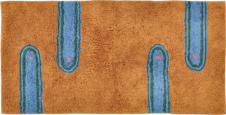 Tuftet gulvteppe Styles 70 x 140 cm Brun/Blå/Grønn/Rosa 100%