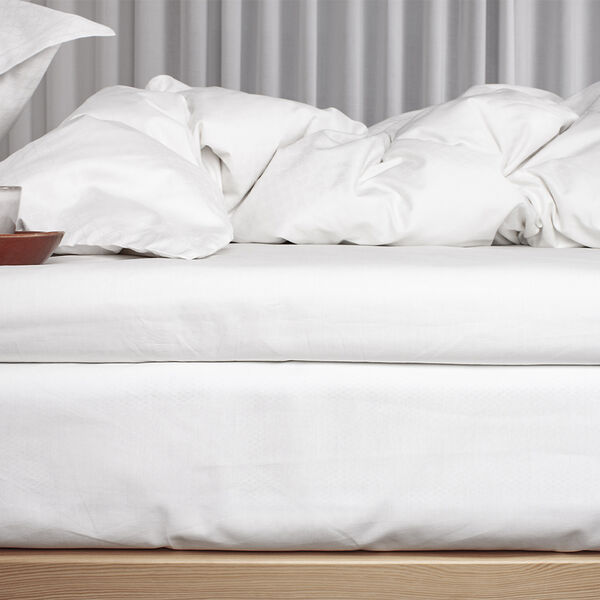 Økologisk kuvertlagen, percale - GOTS, hvid