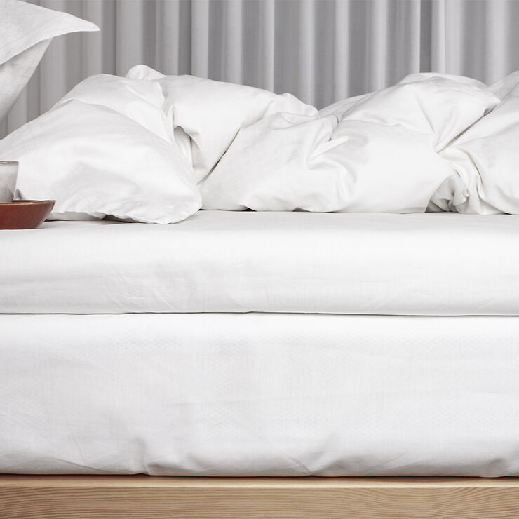 Økologisk kuvertlagen, percale - GOTS, hvid