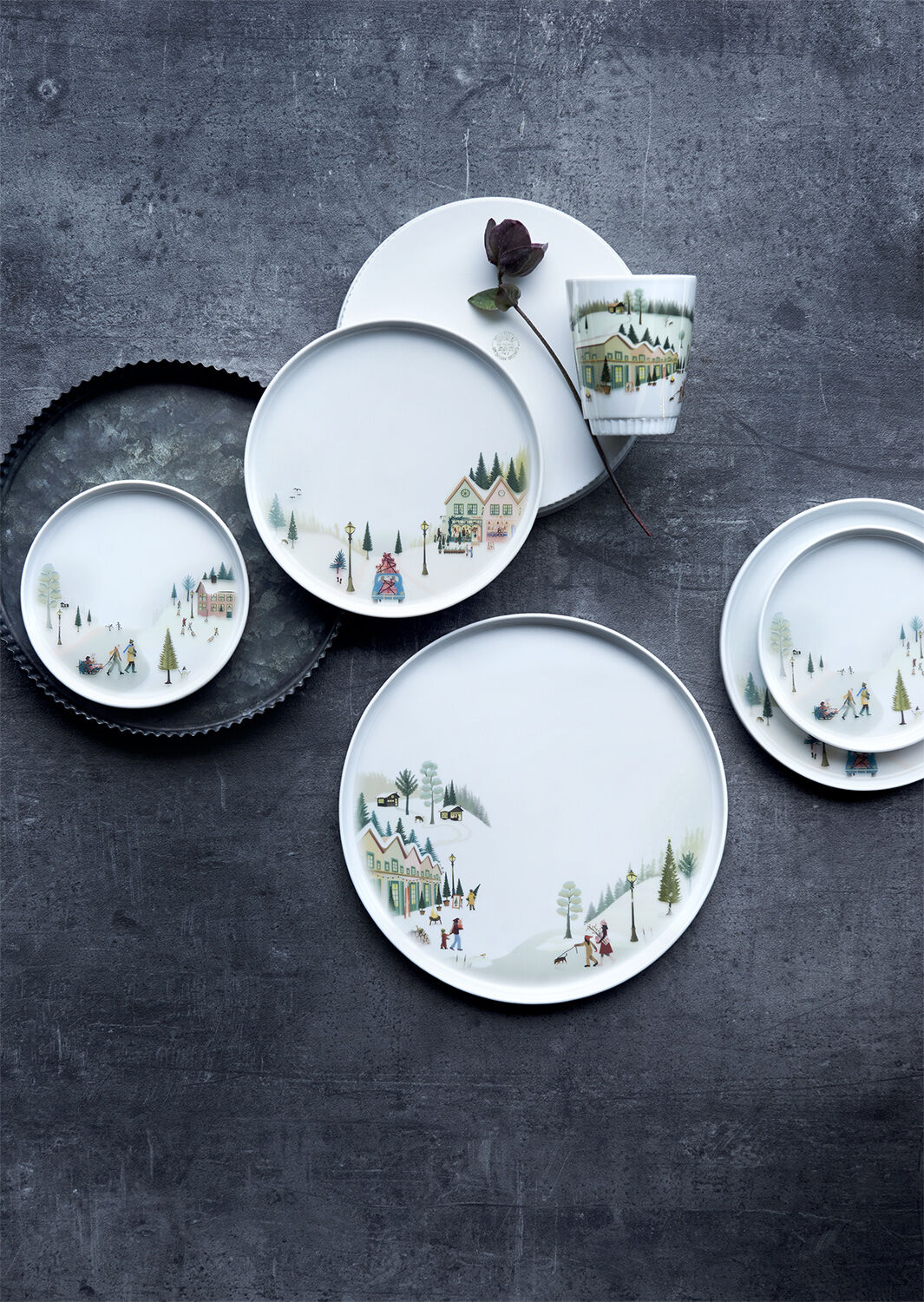 "Tallrik flat rak kant Vinter 20 cm Vit Ugnsfast porslin"