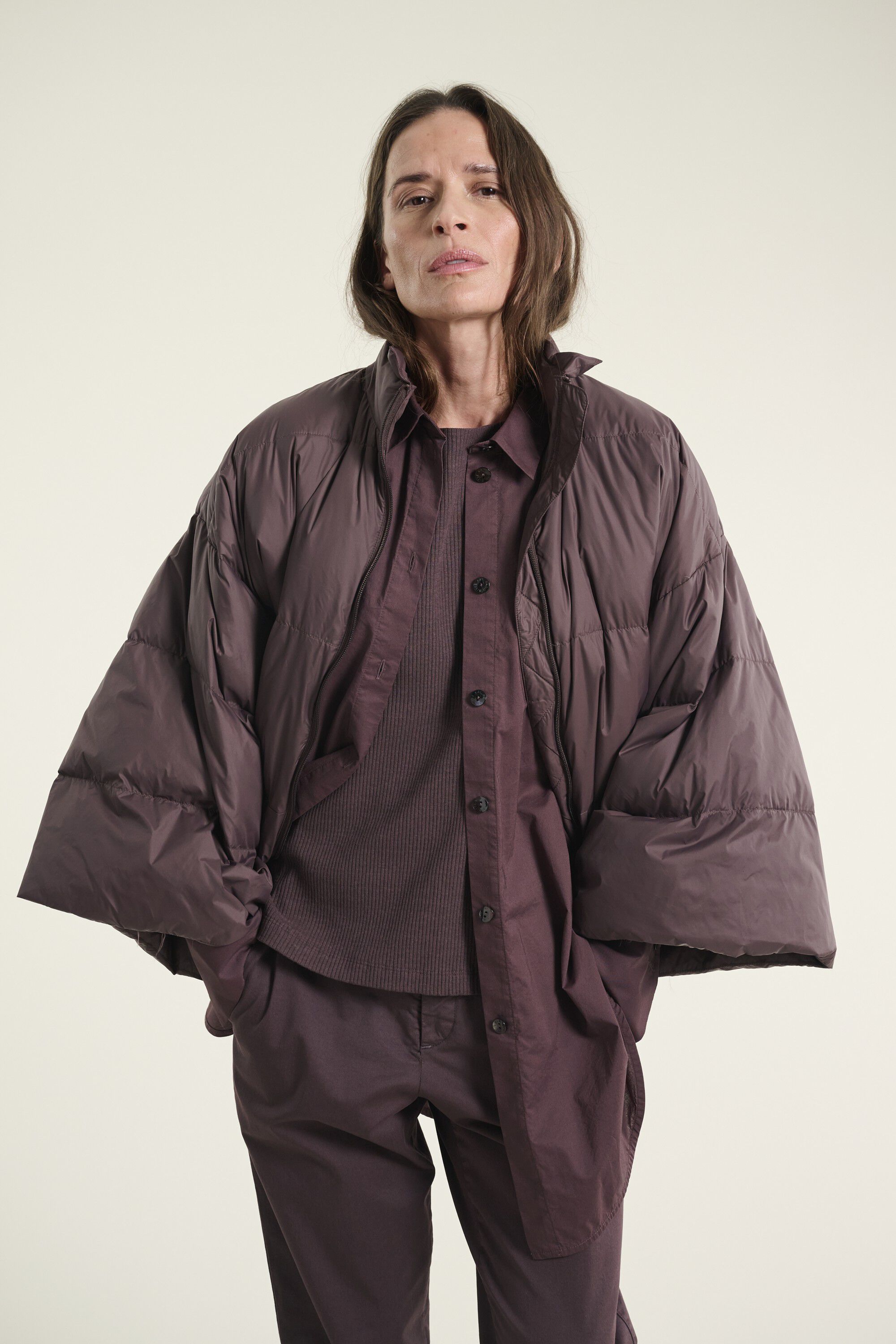 Feather down jakke med krave