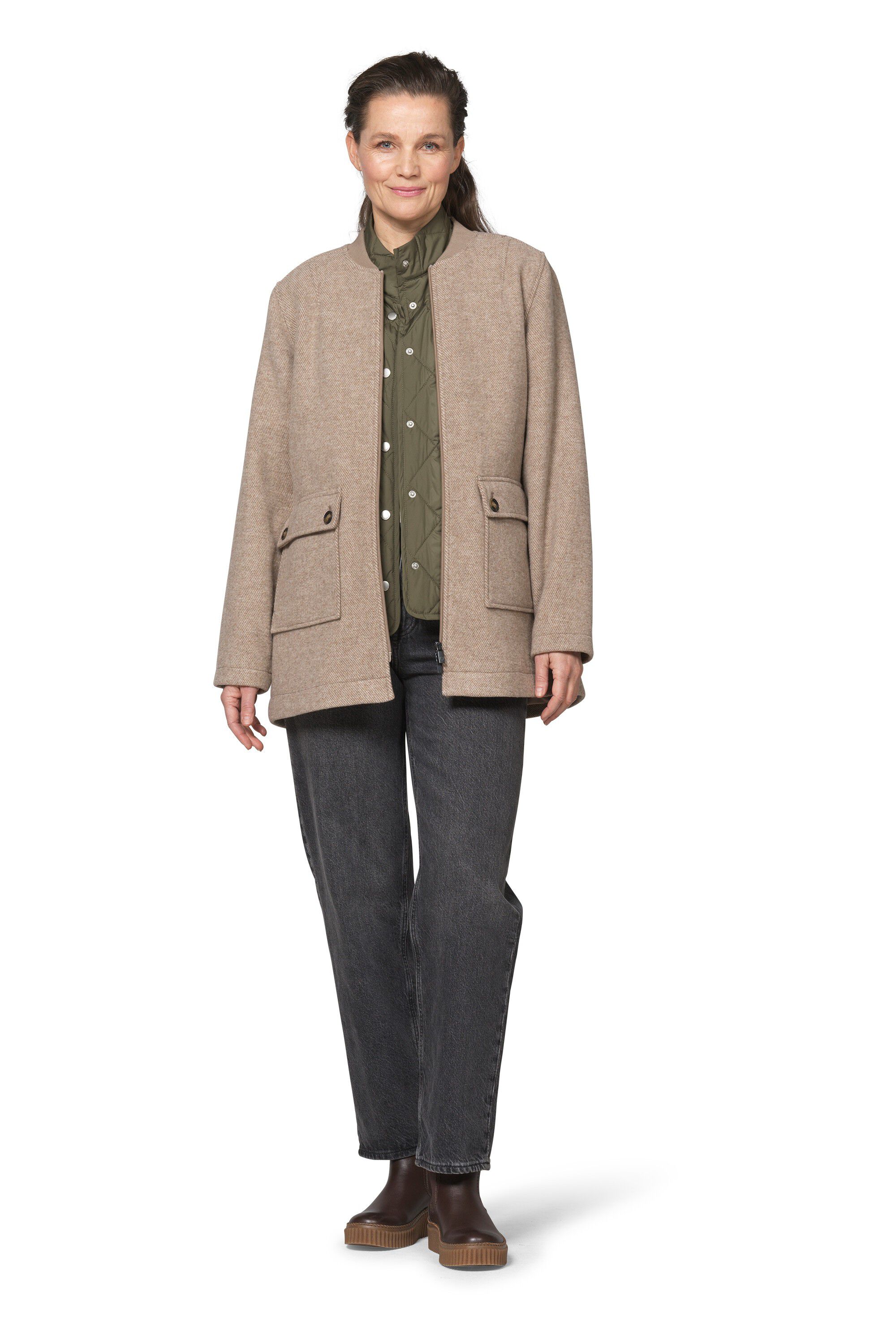 Zipped Jacket with Patched Pockets