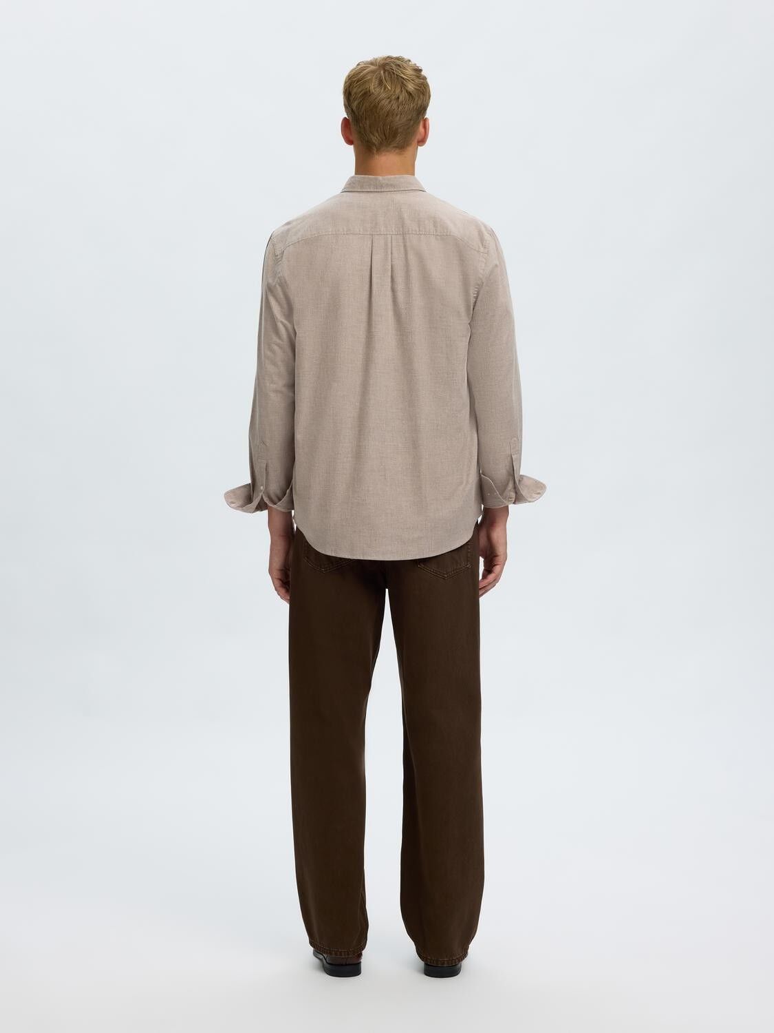 Slmcole-Jay Reg Melange Ls Shirt Noos