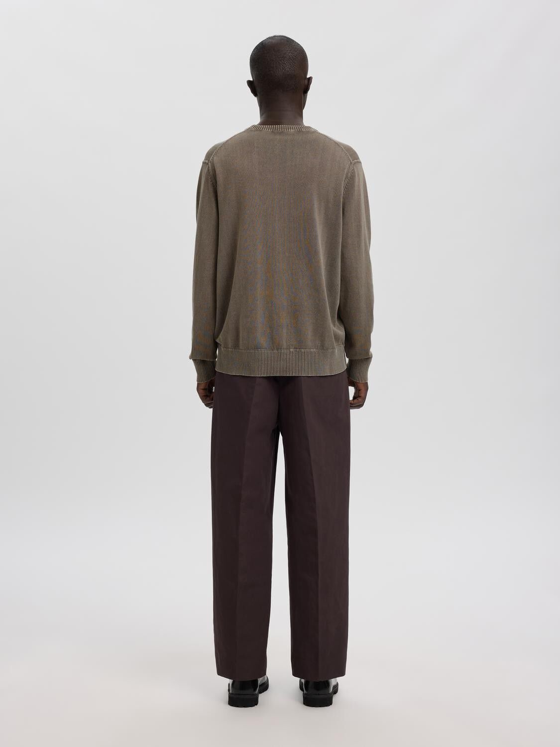 ANRRAGI WASHED LS KNIT CREW NECK