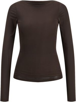 JXMINNA MESH LS BOATNECK TOP WVN