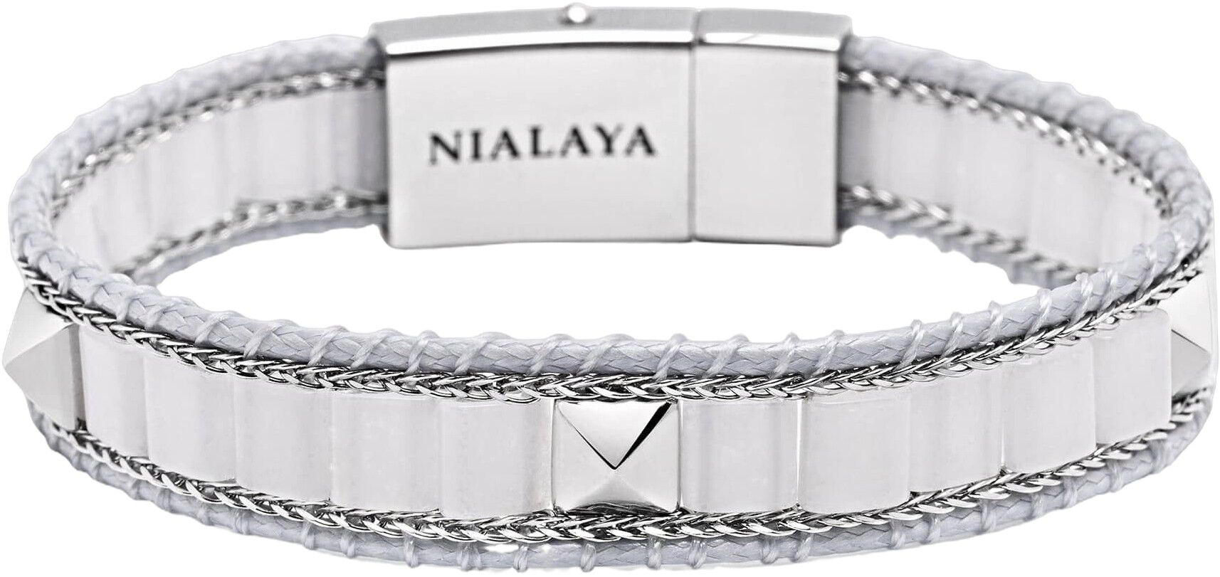 White Jade Stud Bracelet