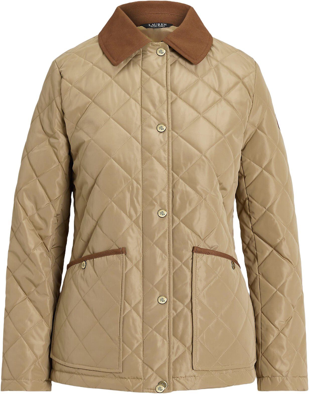 Twill-Trim Diamond-Quilted Barn Jacket