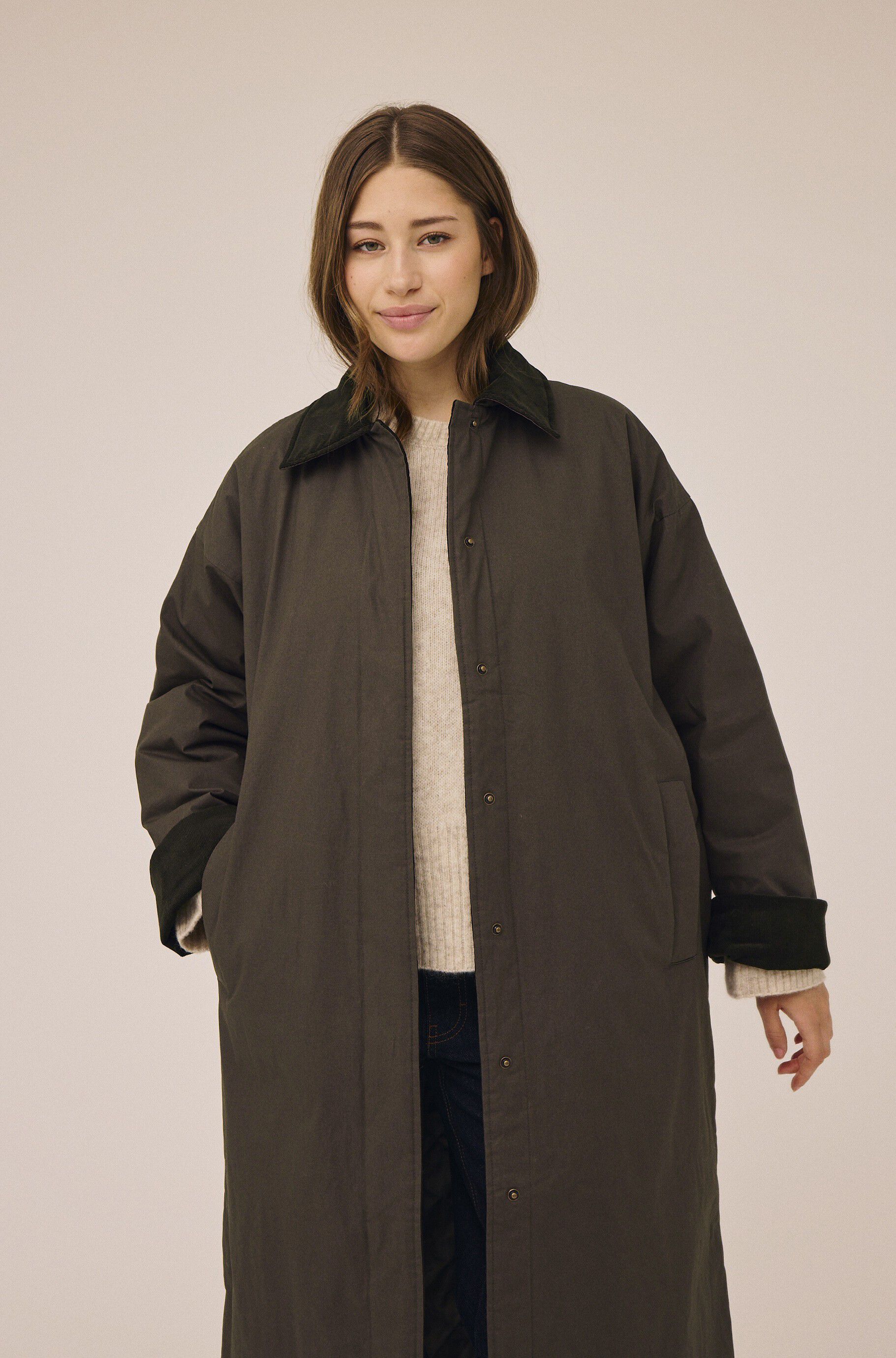 Emmy 1 coat with corduroy detail - GRS
