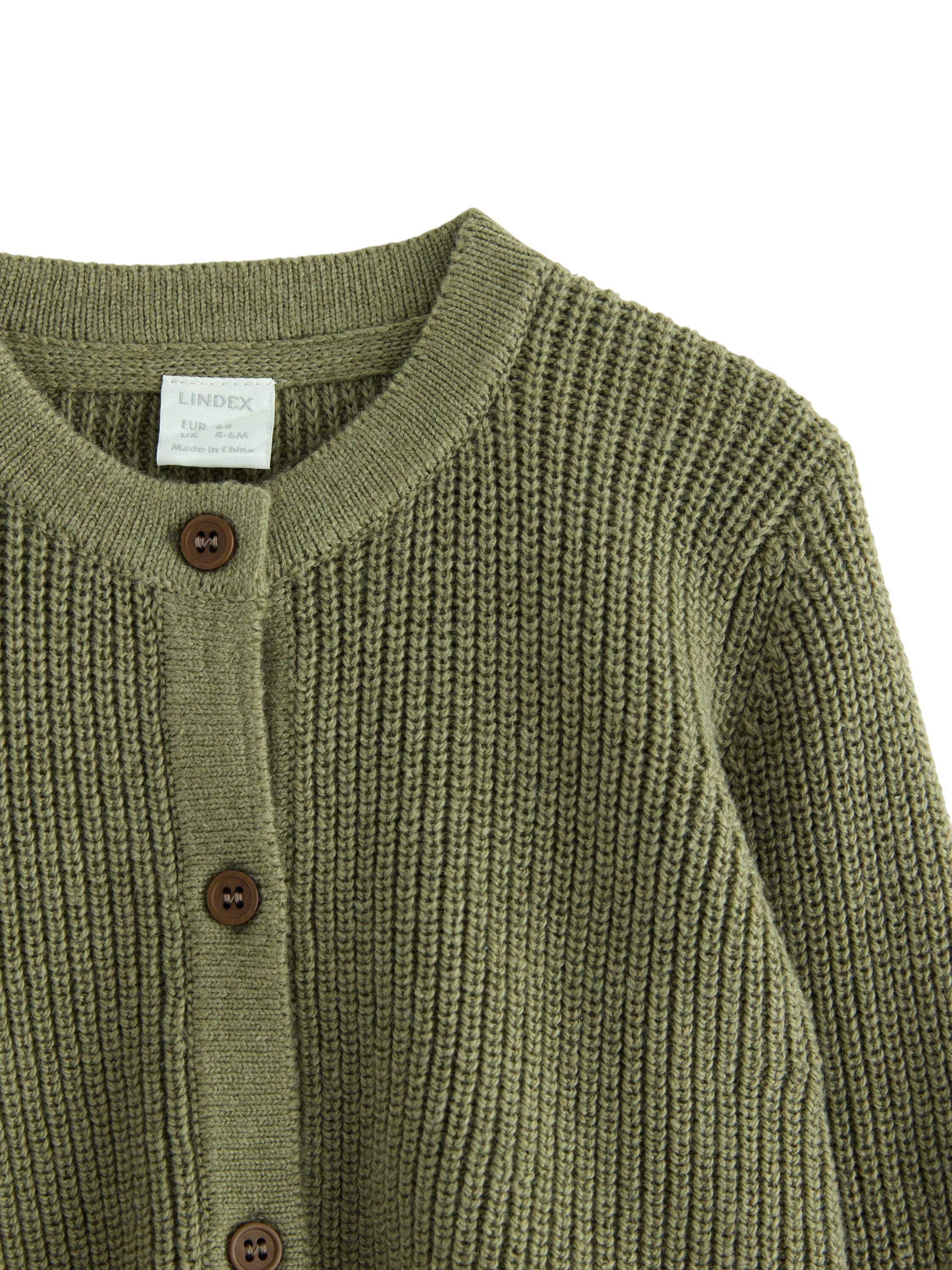 Stickad cardigan med knappst&auml;ngnin