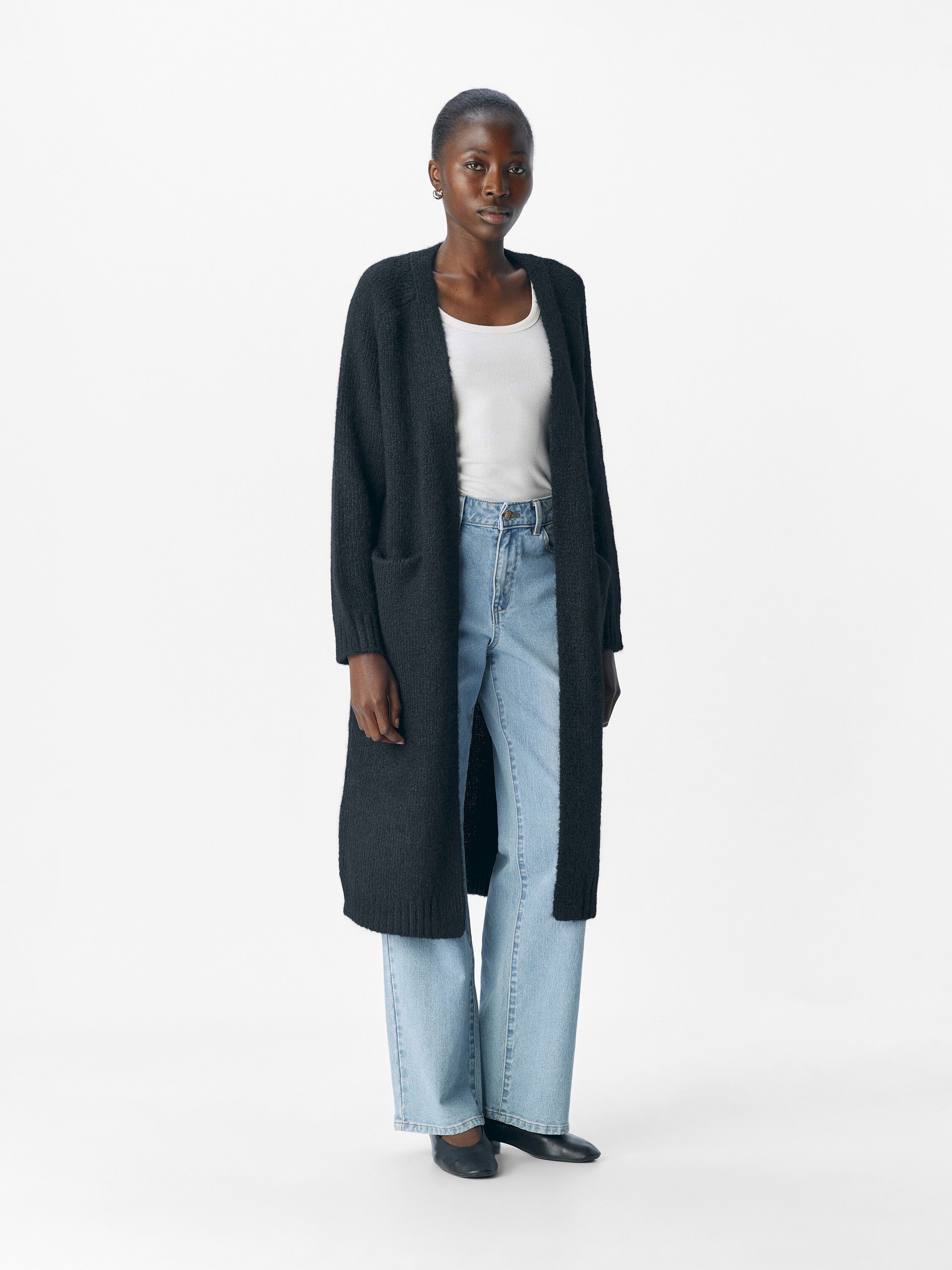 Objmilu Ls Lo Long Knit Cardigan Noos