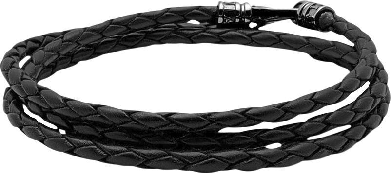 Men's Black Wrap Around Leather Bracelet