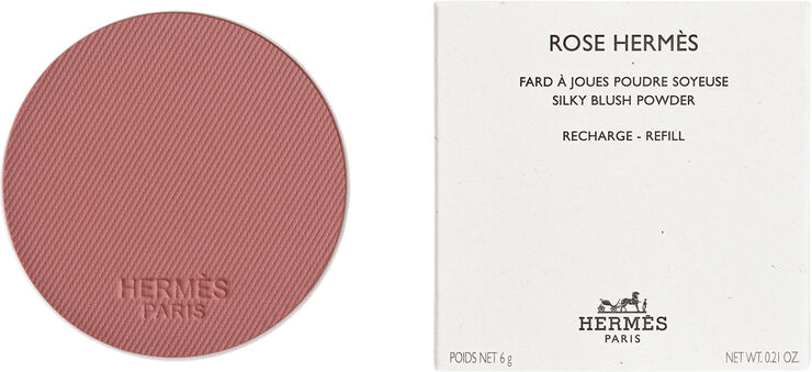 Rose Hermès, silky blush powder refill, Rose Feu