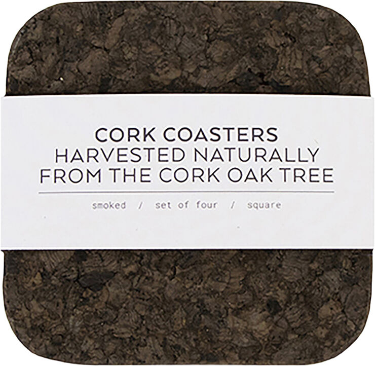 Smoked Cork Firkantet Glasbrik Sæt