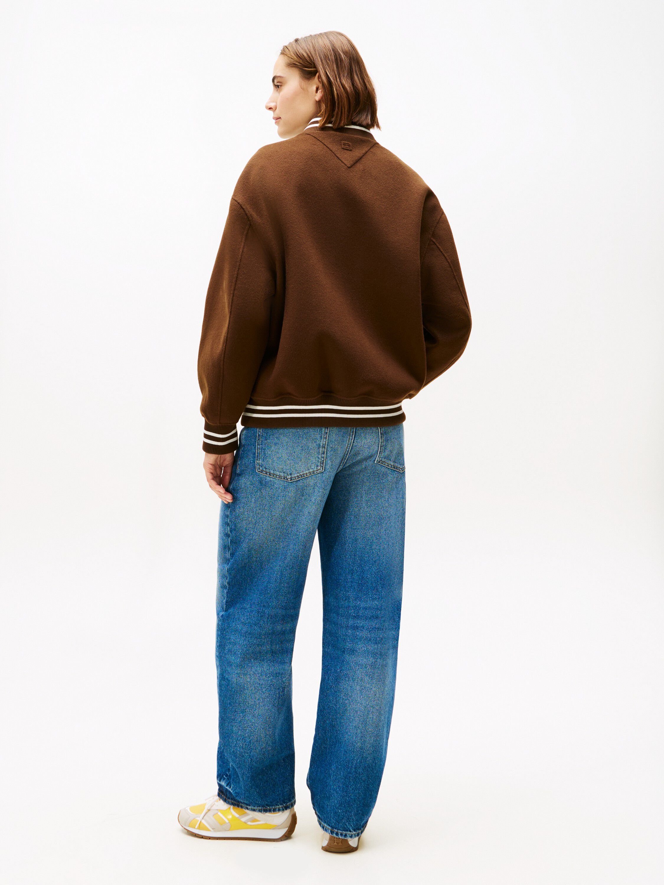 Double-Faced Wool Blend Bomber Jacket