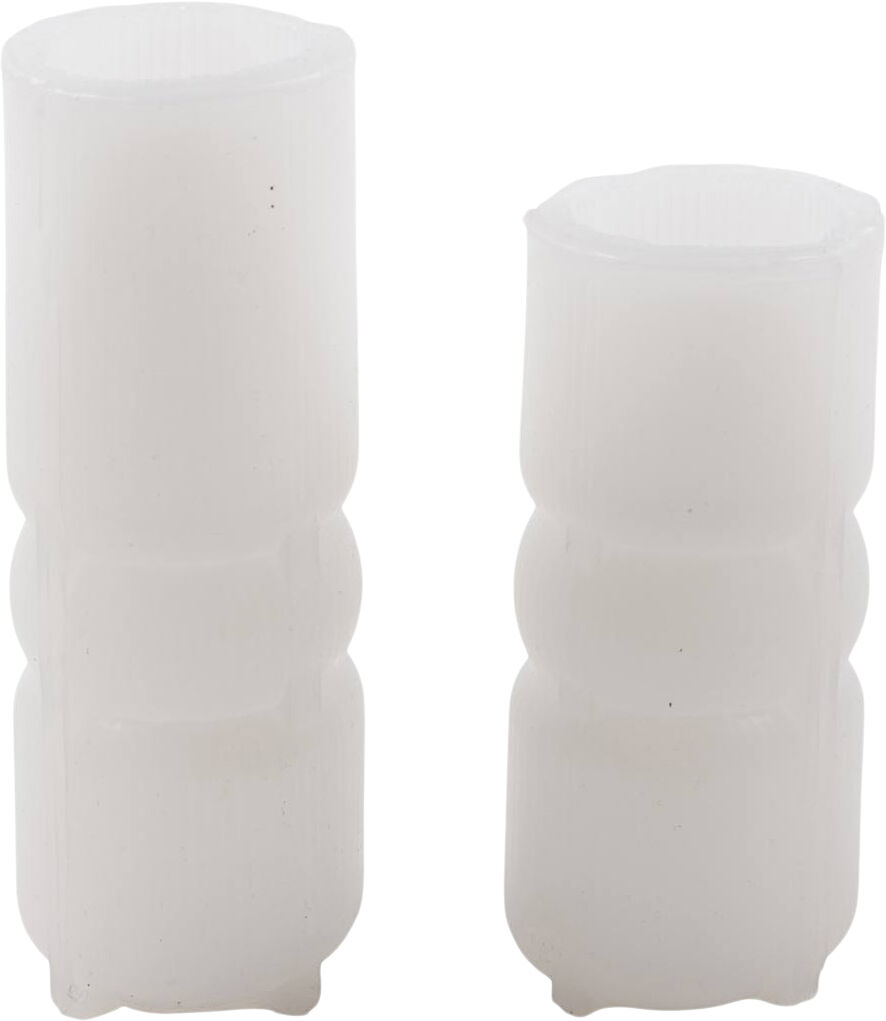 Silikoneform, Rillet cylinder med bue, H: 11+14 cm, diam. 4+