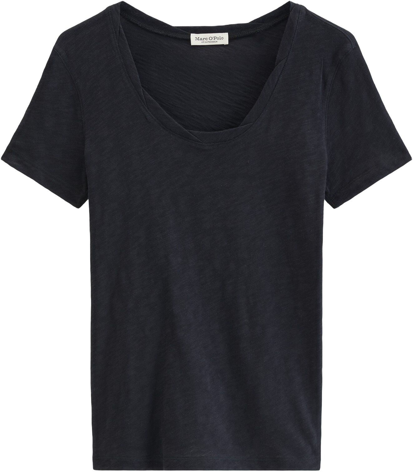 T-shirt, deep round neck twisted