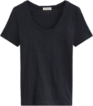 T-shirt, deep round neck twisted