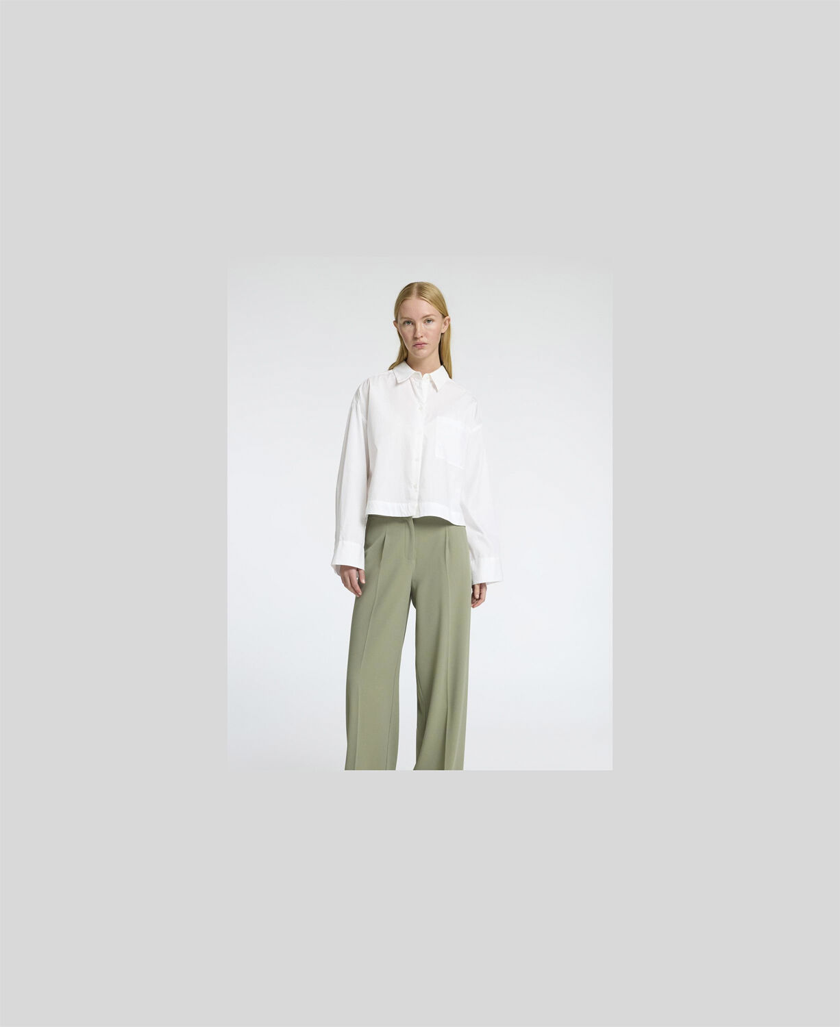 Slfastha Ls Cropped Boxy Shirt Noos
