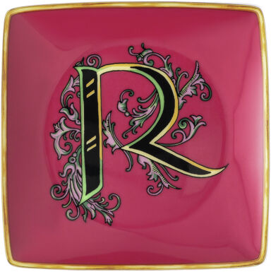 Bowl 12cm sq. flat, Holiday Alphabet R, Versace