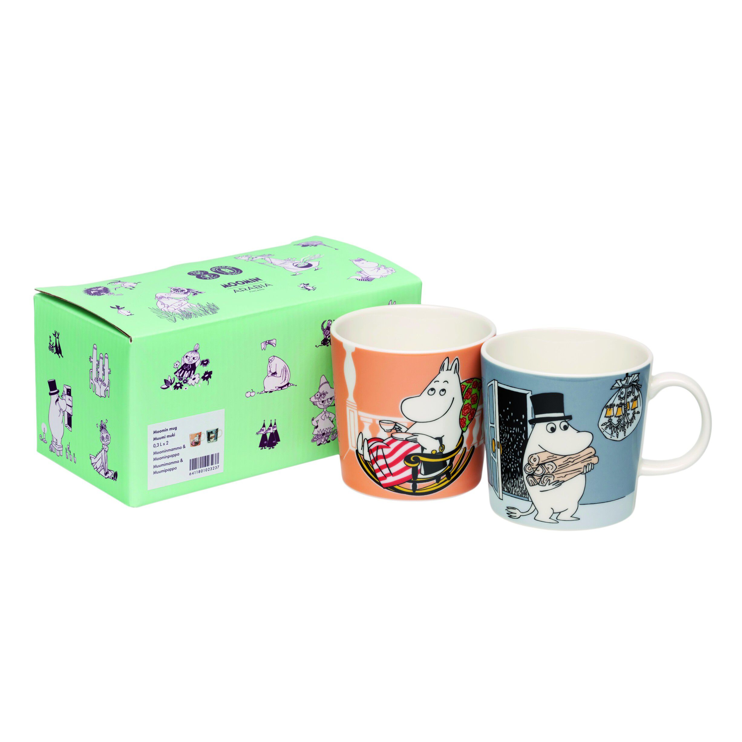 Moomin Arabia 30cl krus 2stk Mumifar og Mumimor