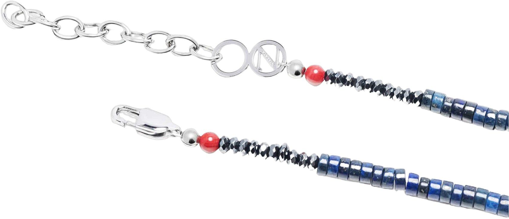 Blue Lapis Heishi Necklace with Tiger Eye and Turquoise