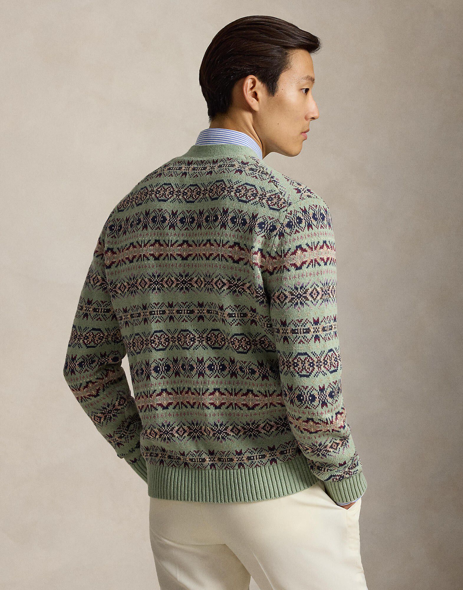 Fair Isle Linen-Cotton Cardigan