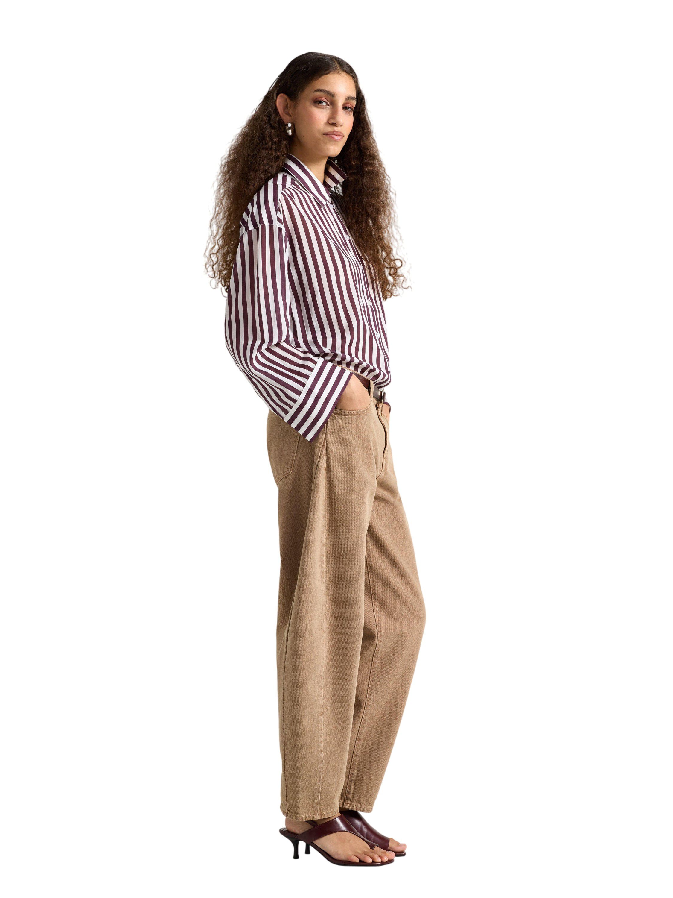 Tapered trousers in cotton twill wi
