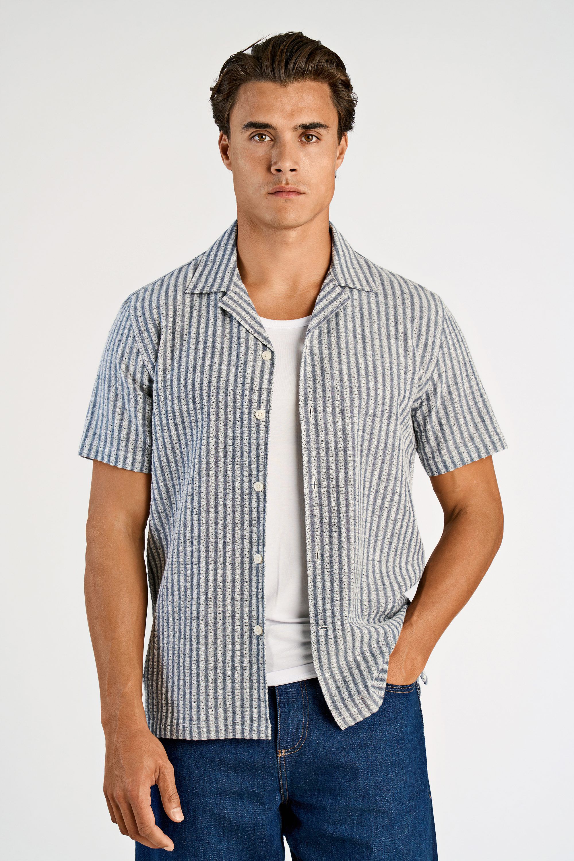 Cotton structure shirt S/S