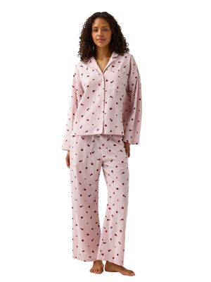 Pyjamasbukse i myk seersucker med a