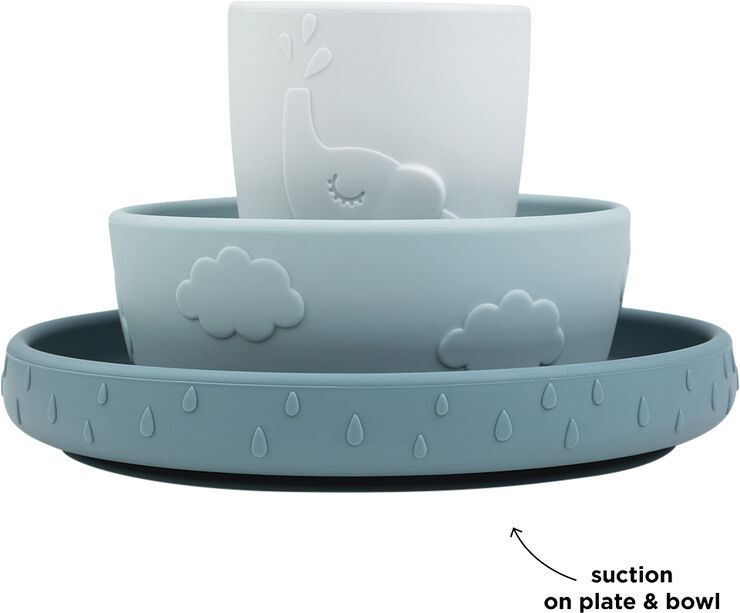 Stick&Stay spisesæt Deer friends Blå