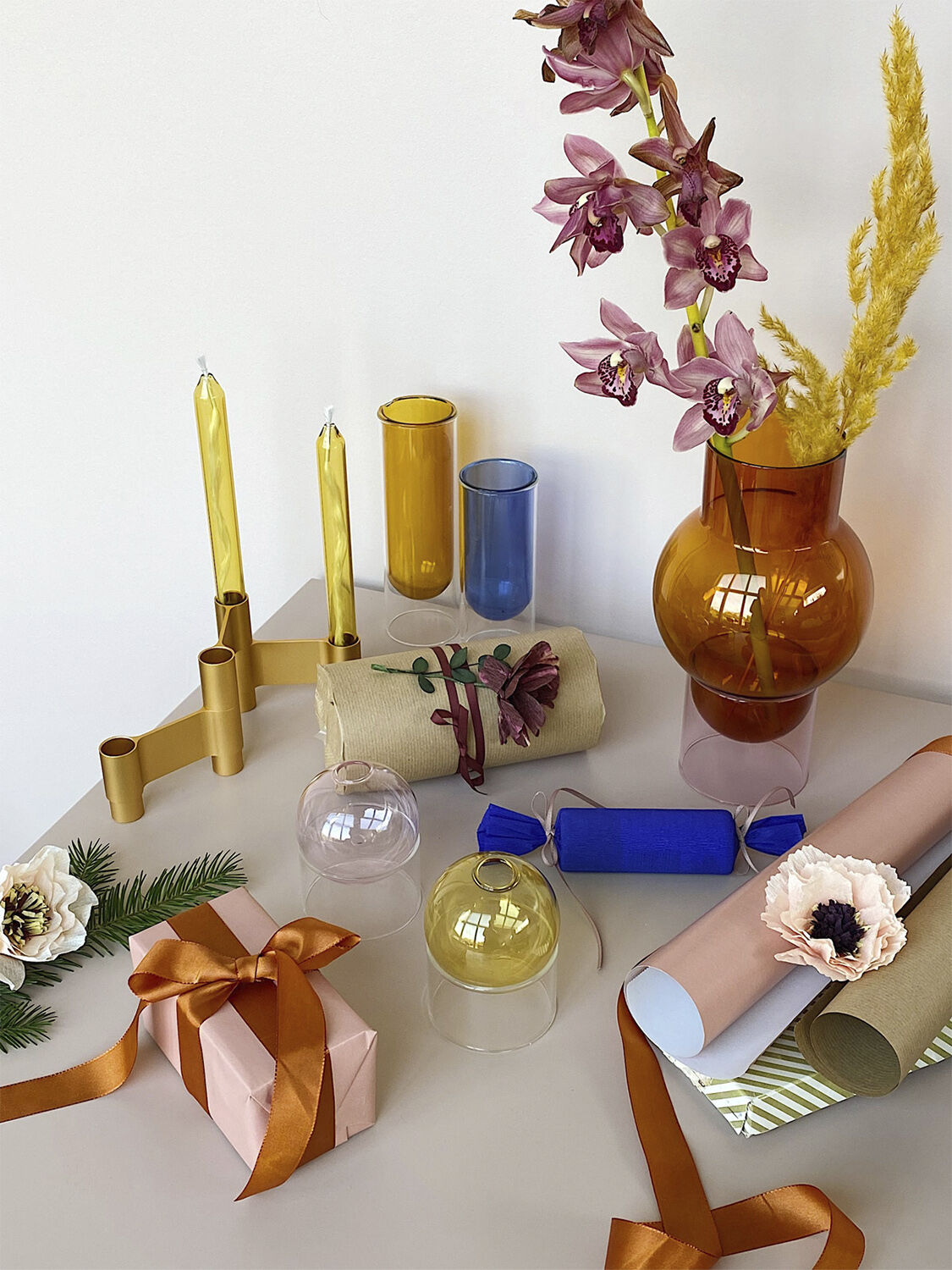 BUBBLE TUBE, LARGE, AMBER/ROSE, 90270A